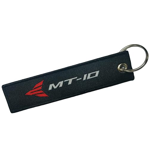 Image of Motorcycle Keychain Metal Key Tag Label Ring Compatible With Yamaha FZ10 MT10 Black Red