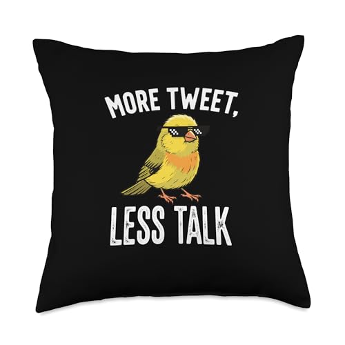 More Tweet Less Talk Funny Canary Humor Throw Pillow
