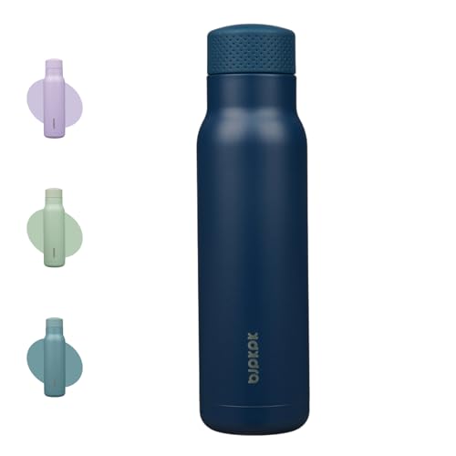 Image of BJPKPK Stainless Steel Water Bottle,21oz insulated Reusable Bottle,Leakproof Metal Thermal Flask Double Wall,Keep Drinks Cold and Hot,Navy Blue