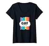 Photo Gallery donna lgbtq+ statement: gay friendly maglietta con collo a v Photo Gallery donna lgbtq+ statement: gay friendly maglietta con collo a v