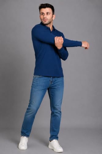Image of INKKR Full Sleeve Men's Solid Polo Neck T-Shirt Combo