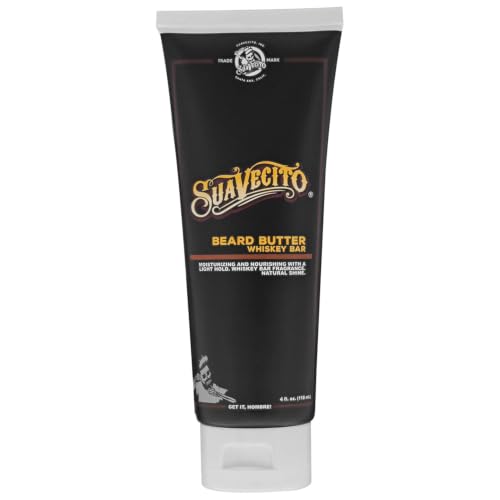Suavecito Beard Butter - Moisturizes, Nourishes, & Softens Beard, Adds Healthy Natural Shine - Offers a Light Hold Through Out the Day (4 oz, Whiskey Bar)