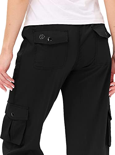 Image of MoFiz Womens Capris with Pockets Loose Fit Casual Capri Pants Dressy Lightweight Ladies Baggy Cargo Pants for Hiking