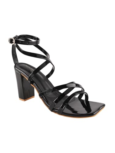 Image of Casual and Classy Block Heel Chunky Heel Sandals Light Weight Comfortable & Trendy Strappy Party Heels for Girls & Women