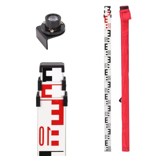 GEOLENI Aluminum Leveling rod Thickness 1mm Print E,With Carrying Bags and Rod level (3m)