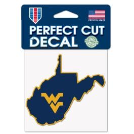 Amazon.com: West Virginia Mountaineers STATE SHAPE Perfect Cut ...