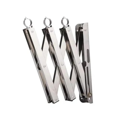 Image of Wall Mounted Clothes Drying Rack - Foldable Stainless Steel Clotheshorse with Extendable Rods for Indoor & Outdoor Laundry, Towels & Garments