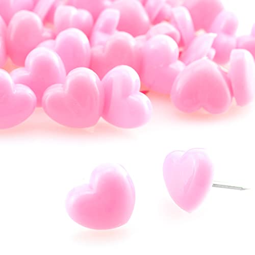 Heyous 100Pcs Heart Shaped Push Pins Pink And Red Plastic Thumbtacks For Cork Board Diy Decoration #TOP1