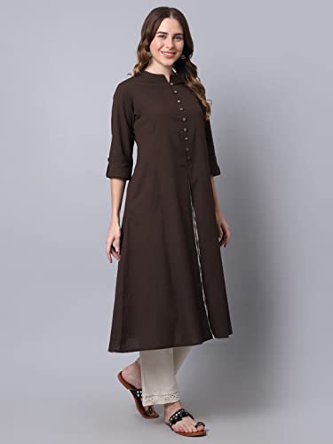 Image of Pistaa's Women's Cotton Regular Fit Casual Kurta