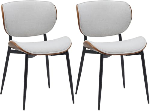 CLP Lot de 2 chaises visiteurs Enid avec Dossier et Rembourrage I Fauteuil avec revêtement en Similicuir ou en Tissu I Chaise de Salle à Manger Confortable,...
