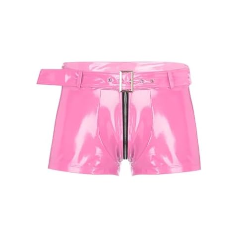 iiniim Men's Pink Latex Boxer Shorts Cover
