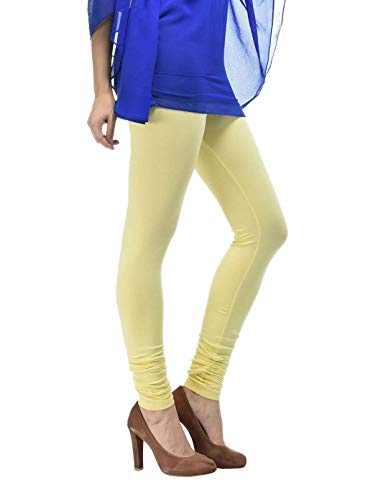 Image of Frenchtrendz Women's Cotton Spandex Stretchable Mid Rise Slim Fit Churidar Leggings Pull On