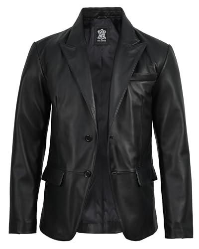 Image of Decrum Mens Leather Blazer - Real Lambskin Stylish Casual Leather Blazer Jackets for Men