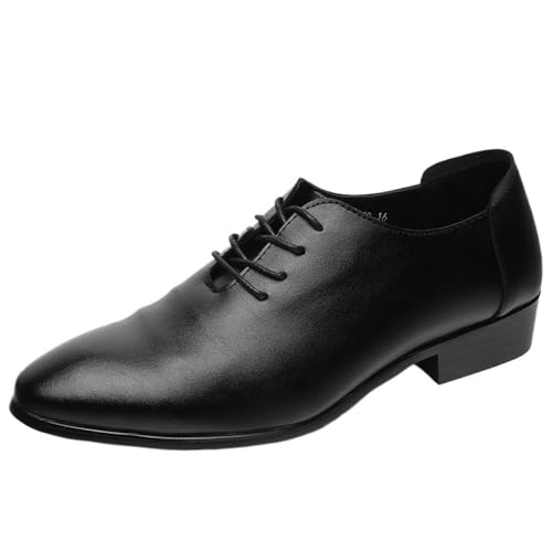 Men's British Korean Style Soft Leather Lace Up Dress Shoes Autumn Versatile Business Casual Oxfords for Young Men(9)