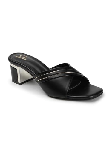 Image of Carlton London Women Comfortable Casual Sandal with Block Heels, Square Toe for Casual and Wear
