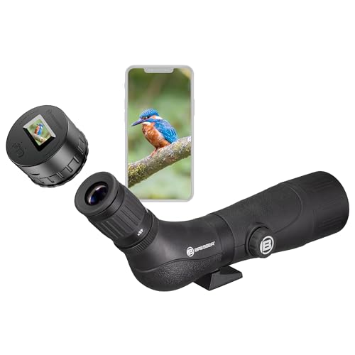 Bresser Spektar 15-45x60 telescopio terrestre catalejo con cámara Ocular WLAN, vídeos 2K, Objetivo de 60mm, Enfoque rápido, Vidrio BaK-4