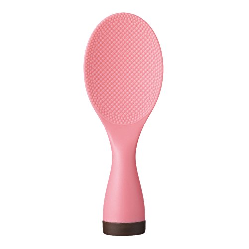 Akebono Sangyo PM-913 Rice Spoon, Pink, Made in Japan, Won't Fall Over Even When Placed, Swaying, Double Embossed, Swing Rice Spoon, Made in Japan
