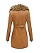Bellivera - Gabardina para mujer con cuello desmontable de piel sintética, chaqueta...