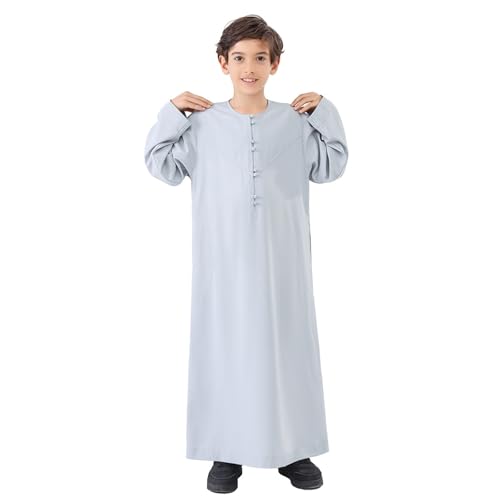 Túnica árabe Thobe musulmana de manga larga kaftan túnica de tripulación