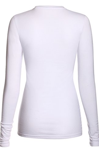 MedPro Women's Medical Scrub Solid Long Sleeve Undershirt White XL
