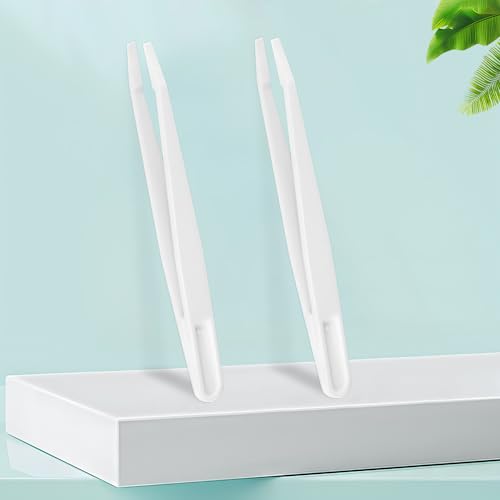 2pcs Kunststoffpinzette plastik antistatisch staubfrei, Hitzebeständige Säure- und alkalibeständig, Antistatische pinzette repair tool, Kann elektronische Komponenten aufnehmen