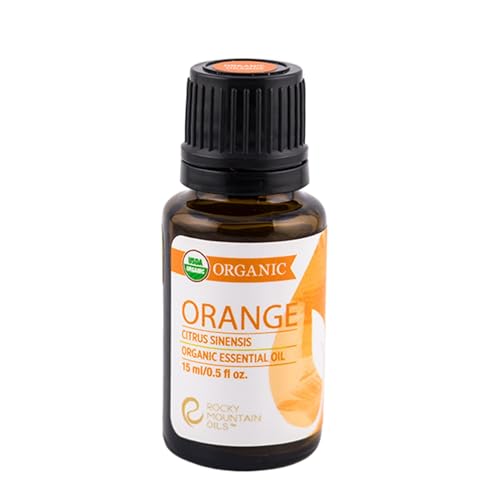 Rocky Mountain Oils: 100% Pure Organic Orange Essential Oil - Natural Aromatherapy Diffuser Oil | Therapeutic Grade, Pet-Friendly Citrus Fragrance | 15mL Bottle for Home & Wellness