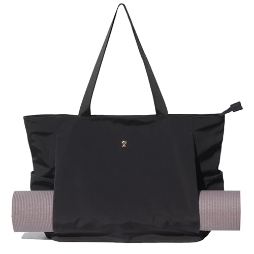 ESVAN Yoga Mat Bag Yoga Tote Carrier Shoulder Bag Carryall Tote for Office,Yoga,Pilates,Travel,Beach and Gym (Aa Black)