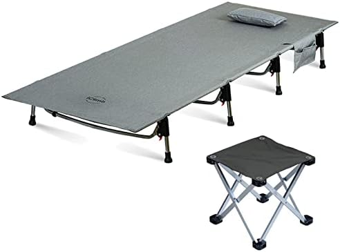 iClimb 1 Super Easy Assemble Cot and 1 Folding Stool Bundle, Ultralight Compact for Adults Outdoor Backpacking Camping Glamping Hiking Motorcycling