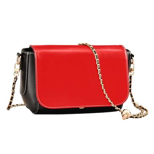 Red Crossbody Bags for Women PU Leather Purse Handbag Red