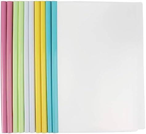 STAPENS Report Covers with Sliding Bar, Clear Paper Protector Sleeves, 12.2 x 8.5 Inch (10 PCs)