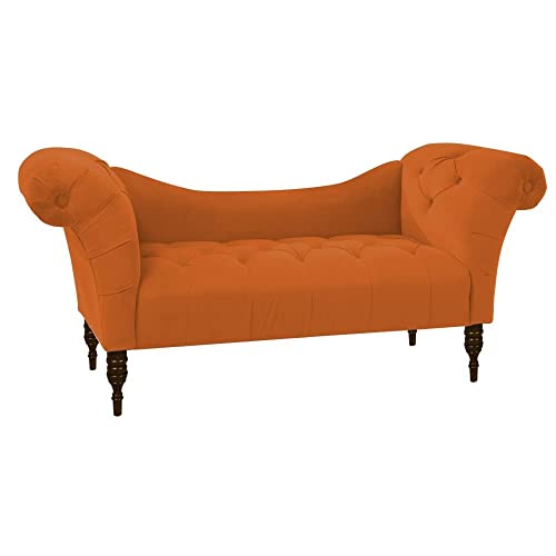 Image of Luxury Velvet 2 Seater Chaise Lounge Sofa - Tufted Chesterfield Modern Couch with Button Tufted Back Elegant Lounge Couch for Living Room, Bedroom, Office
