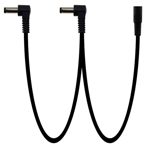 MEETOOT Daisy Chain 1 to 2 Outer+ Inner Daisy Chain 1 to 2 Ways Guitar Effects Pedal Multi-Plug Power Supply Cable for 9V DC Adapter Plug, Guitar Power Supply Adapter