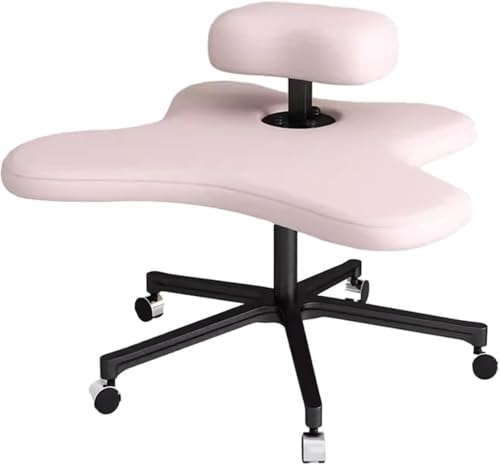Silla ergonómica de rodillas con ruedas, silla de oficina con patas cruzadas con 2 cojines, diseño sin brazos, soporte ortopédico para el hogar y la oficina, altura ajustable