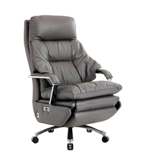Lizhuzhuzs28 Silla Escritorio Silla de Oficina de Cuero Premium con función reclinable de Masaje eléctrico for Uso Ejecutivo en casa y Siestas. Silla de Oficina