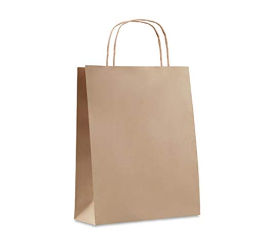 Torby papierowe (partia 50 sztuk) na sklep, prezent, dostępne w 6 różnych kolorach, 3 wymiary (duży 32X12X40, naturalny)