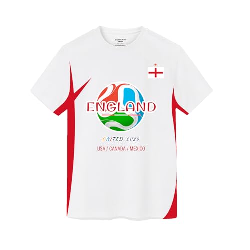 TeeTea Soccer Jersey Size S-L 2026 North America Soccer Cup Merchandise Soccer Fan Jersey Breathable Team USA (US Alpha Small England)