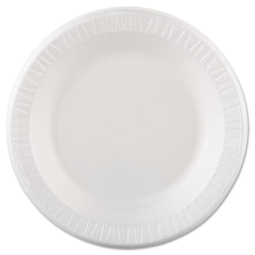 Dart 10PWQR 10.25 in White Laminated Foam Plate (Case of 500) - Thumbnail 2