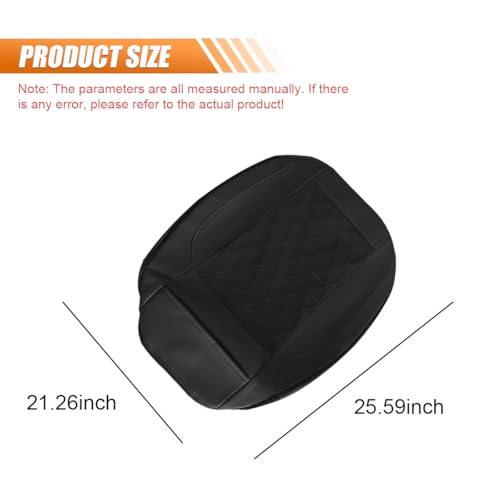 Image of 2PCS Luxury Faux Leather Car Seat Cover, Car Seats Cushion, Black