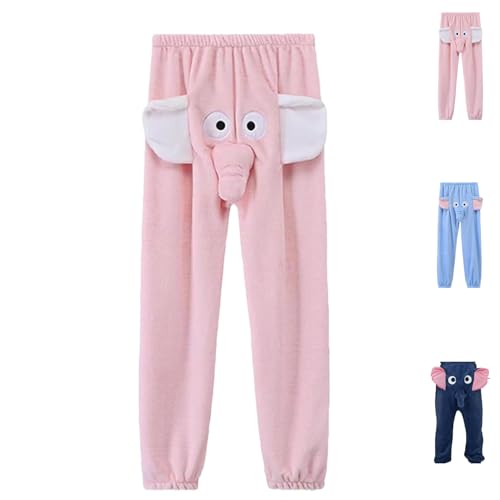 Furtryvl Funny Elephant Trousers, Cute Dimensional Animal Mens Pajama Pants, Elephant Trunk Pj Pants Homewear