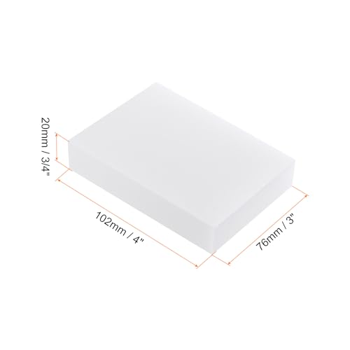 Image of 4pcs 4 inch x 3 inch x 3 /4 inch HDPE Plastic Sheet, High Density Polyethylene Sheet Cutting Board White Solid Block, [for DIY, Home Floor]