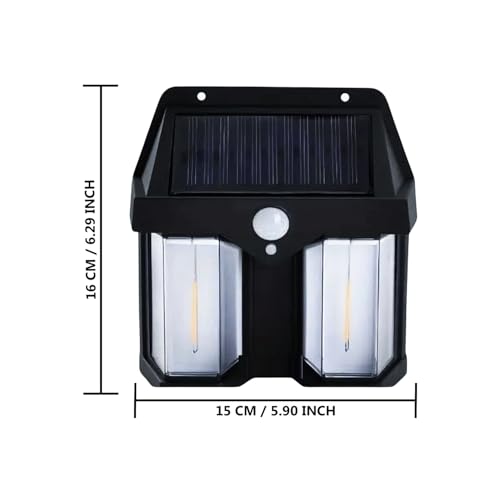 Image of Oblivion Solar Light - Waterproof Outdoor Double Head LED Wall Lamp for Garden, Villa, Porch and Gate - Dusk to Dawn Wireless Induction Garden Night Light for Exterior Security Lighting (Pack of 1)