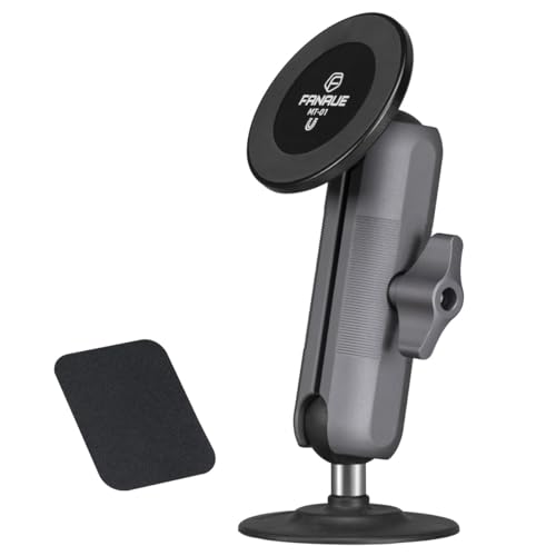 FANAUE SC-03T9 Car Mount Compatible with RAM Mount B Size Ball Head, Magnetic Phone Holder for Dashboard, Windshield & Other Car Accessories - 4.7 to 7.5 inch Smartphones
