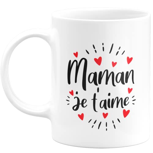 quotedazur - Mug Maman Je t'aime - Cadeau Fête des Mères Maman Original - Idée Cadeau pour Anniversaire Maman - Cadeau pour Jeune Ou Future Maman Suite À Une Naissance
