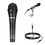 NEEWER NW-040 Cardioid Dynamic Microphone with XLR Cable, Rigid Metal Housing, Unidirectional Pickup Mic for Musical Instruments Voice Public Speech Podcast Singing PC Gaming Streaming Studio, Black