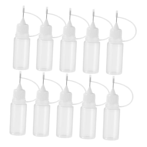 Housoutil 10Pcs Squeeze Bottles with Pointed Tips for Precision Liquid Dispensing Applicator Bottles for Glue Oil and Crafts Leakproof Cap for Tidy Workspace