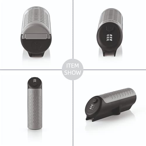 BeeMyBox Beesafe Fahrradbox abschließbar | Integriertes Zahlenschloss, Gepolsterter Innenraum | Sekundenschnelle Montage [26cm, grau]