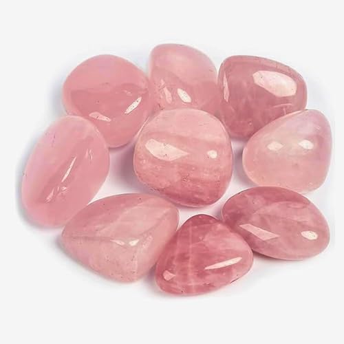Image of Crystal Rose Quartz Tumble Stone Pebble Tumbled Gemstone for Reiki Healing Vastu Correction Gravels for Aquarium Home Decor Garden Table 100 Gm