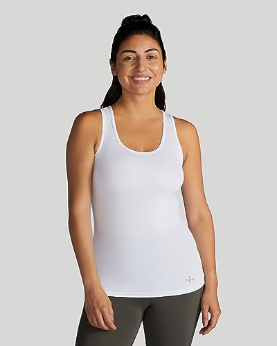 Tommie Copper Women’s Core Compression Tank Top | Breathable Discreet Activewear for Upper & Mid Body Muscle Support - White - Medium