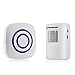 Door Chime,Wireless Business Door Motion Sensor Detector Smart Visitor doorbell Home Security Driveway Alarm with 1 Plug-in Receiver and 1 PIR Detector Weatherproof(White)