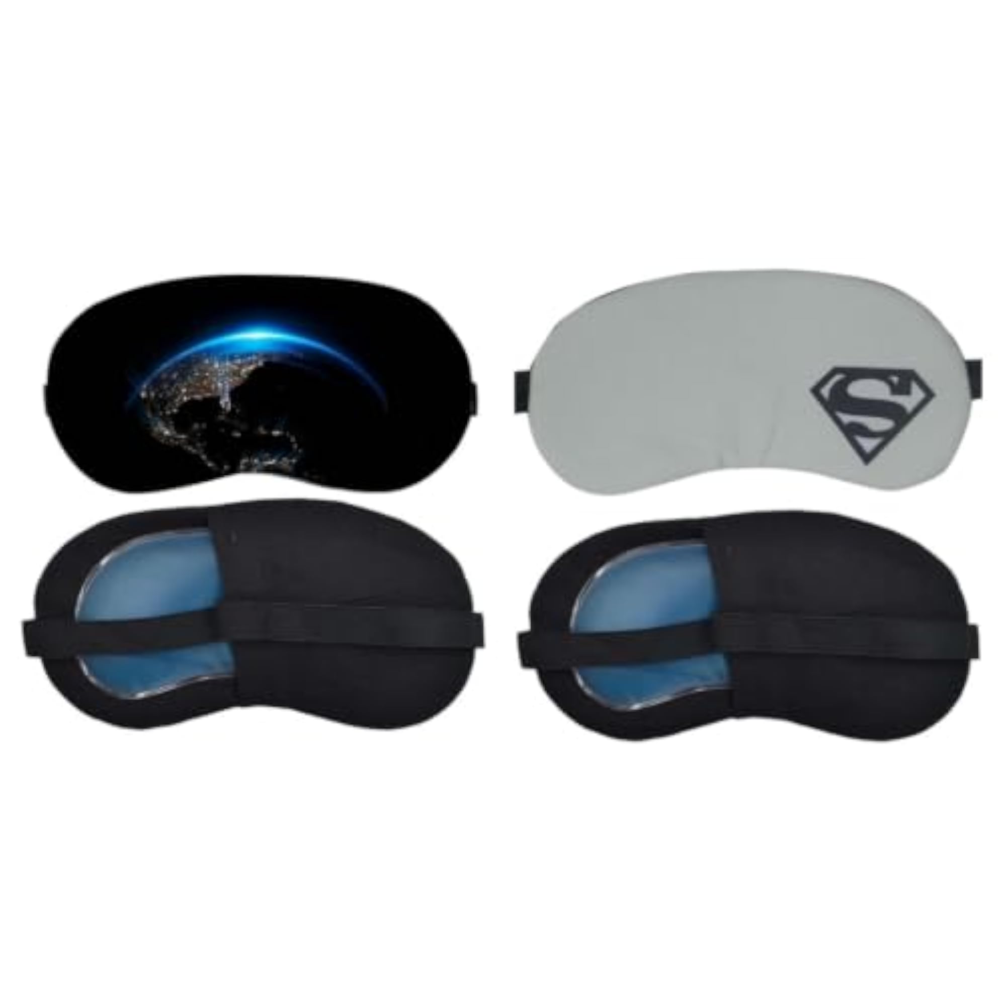 Sleeping Eye Mask Combo Pack of 2, Gray Diamond Print